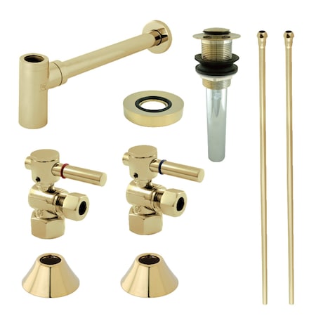 Kingston Brass CC43102DLVKB30 Mdrn Plumbing Sink Trim Kit W/Bottle Trap & Drain, Brass CC43102DLVKB30
